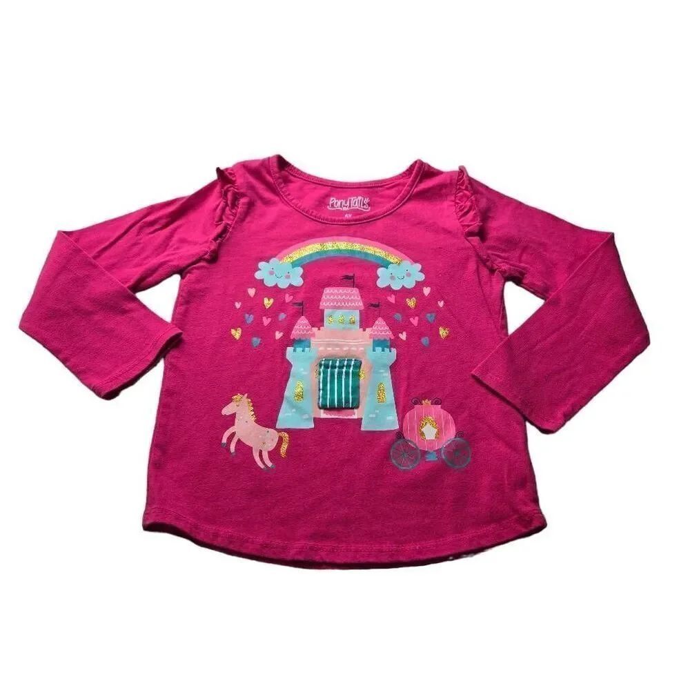 Pony Tails Castle longsleeve Girl shirt 6X